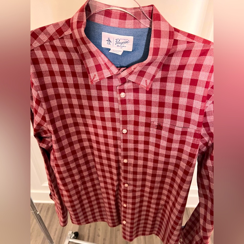 Mens penguin button down shirt